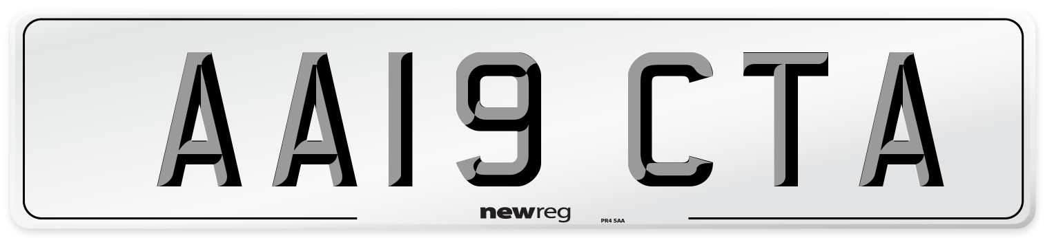AA19 CTA Number Plate from New Reg